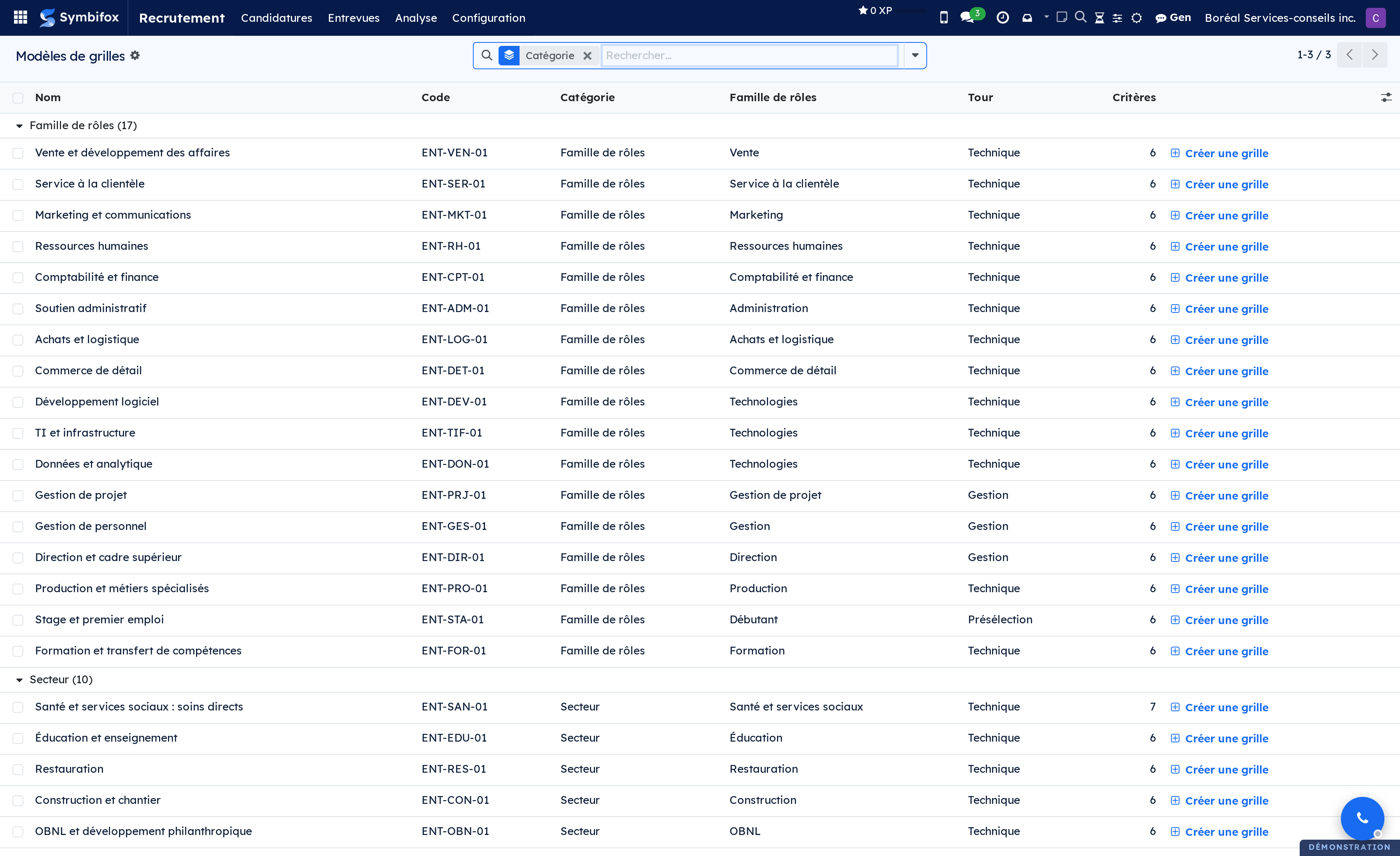 The scorecard catalogue that ships with the module