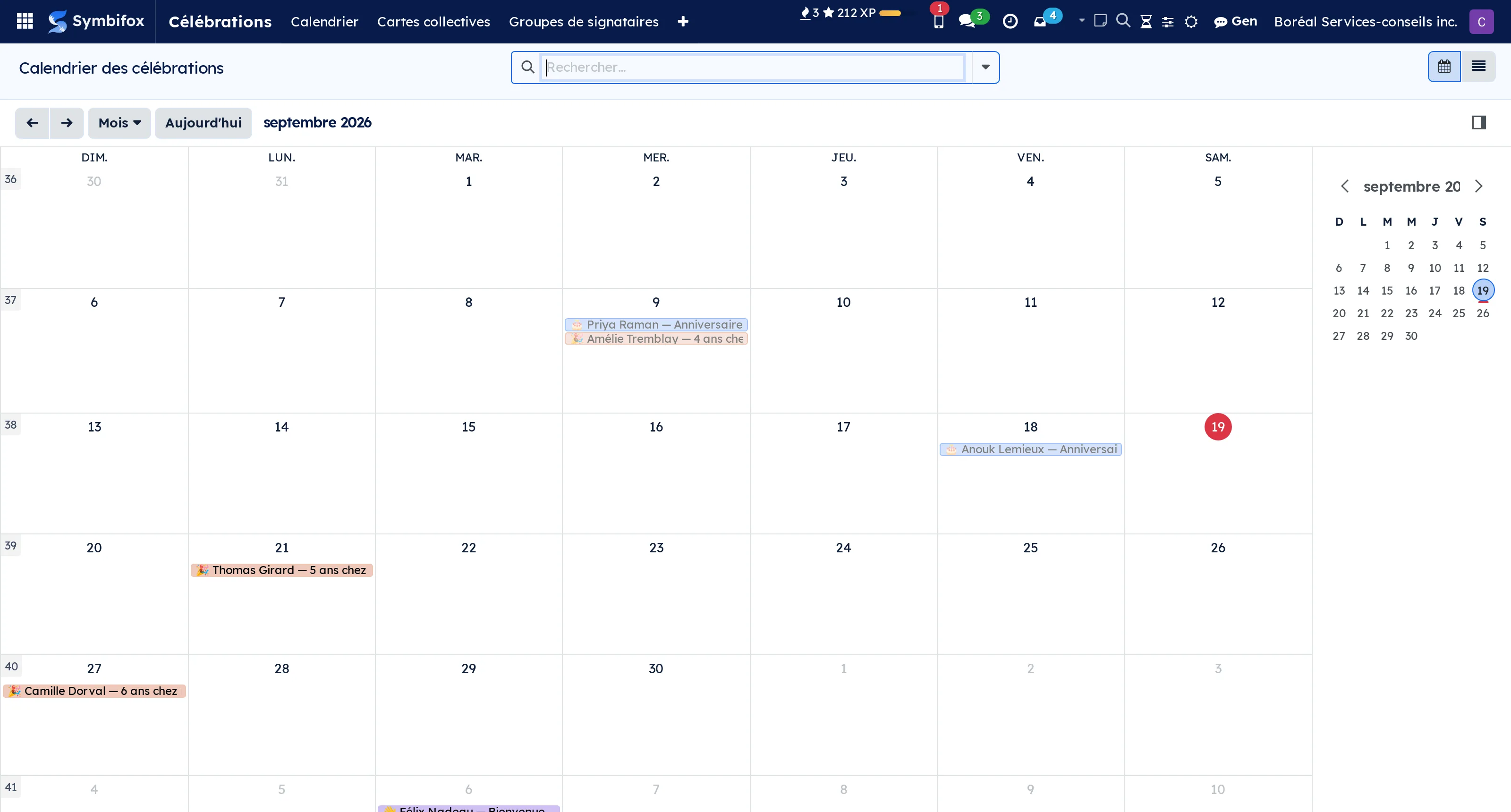 The celebrations calendar, month by month, birthdays and milestones together