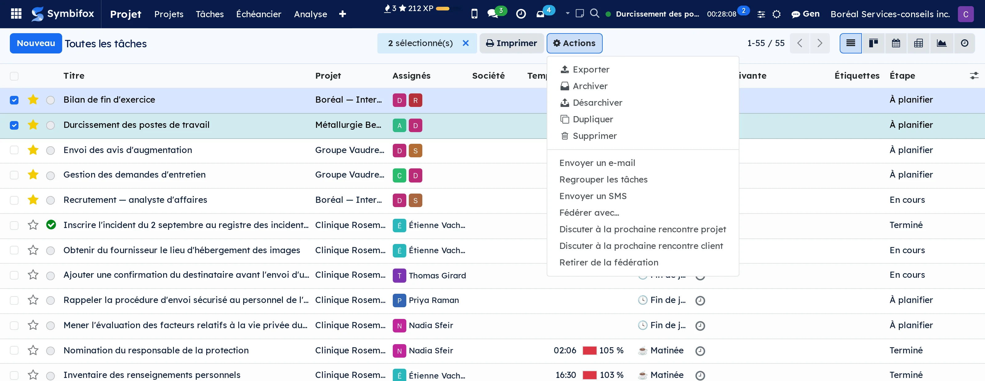 Two tasks ticked and the merge action: the content moves before the other is archived