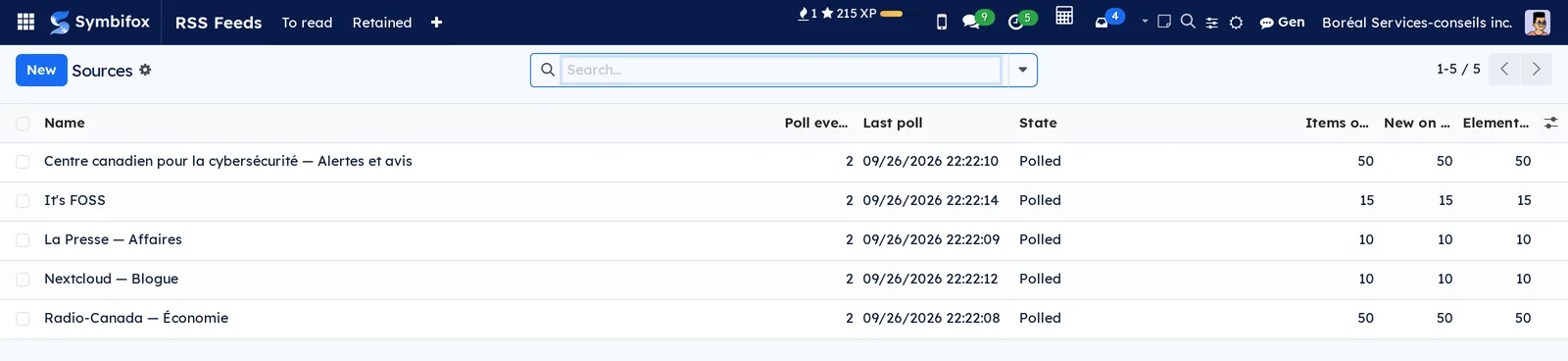 Sources: pace, last poll, state, items on last pass and number of items